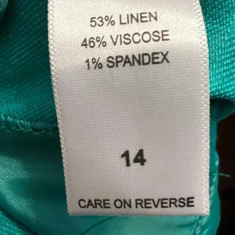 New York Company Linen Blend Modern Fit STRETCH High-Waist ANKLE Sz 14 - Picture 7 of 10